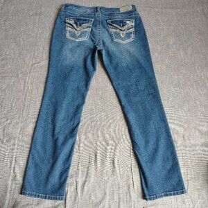Vigoss VGS Jeans Womens Size 12 (33x29) Loose Straight Embellished Flap Western